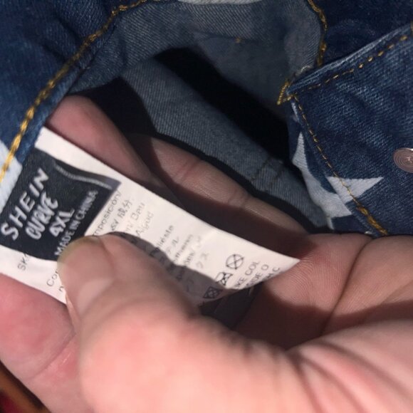 Shien Curvy 4XL White Stars Denim Jeans - Picture 7 of 7
